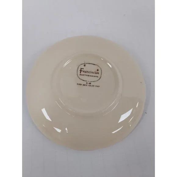 Franciscan Dinnerware Desert Rose Saucers Vtg Brown, Black & No Makers Marks Vtg - Picture 2 of 2